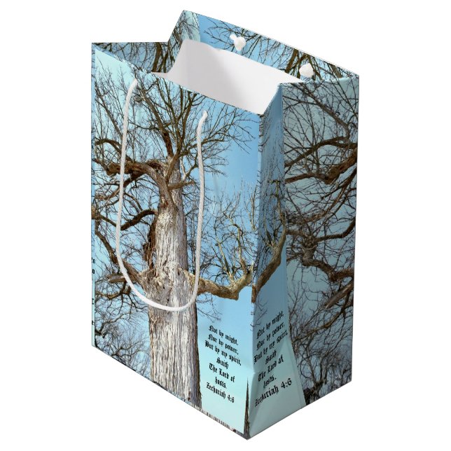 Ancient Ash Zechariah 4:6  Medium Gift Bag (Front Angled)