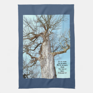 Ancient Ash Zechariah 4:6  Tea Towel