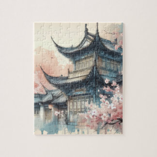 Ancient Asian Building in Spring Jigsaw Puzzle
