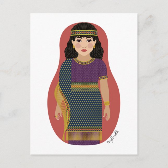 Ancient Assyrian Matryoshka Postcard (Front)