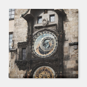 Ancient Astrology Timepiece Clock in Prague Czech Magnet