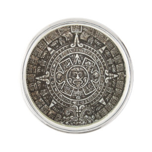 Ancient Aztec Calender Tie Pin
