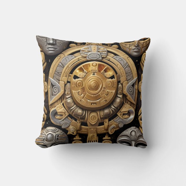 Ancient Aztec & Celtic Abstract mixed symbols  Cushion (Front)