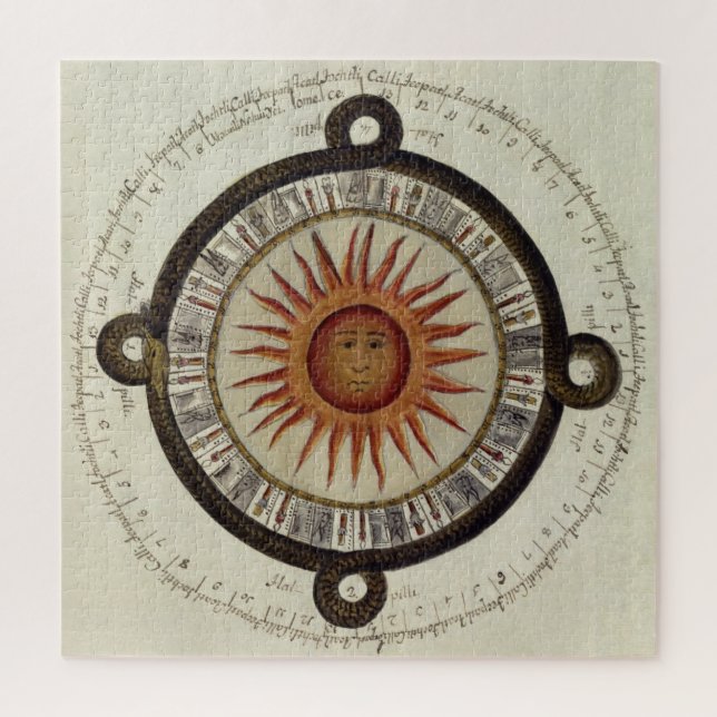 Ancient Aztec Mexico Sun Calendar Jigsaw Puzzle (Vertical)