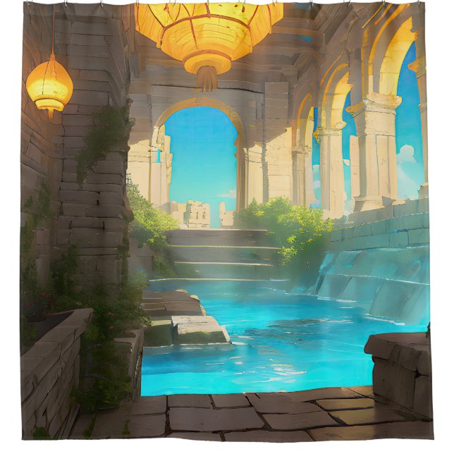 Ancient Bath House - Spa Dreams Shower Curtain (Front)