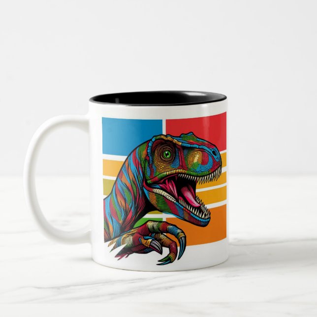 Ancient Beasts Two-Tone Coffee Mug (Left)