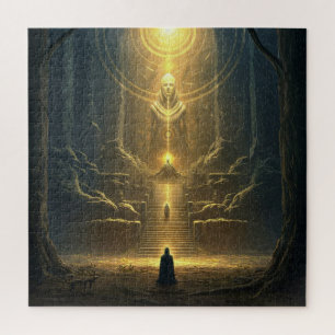 Ancient Beings From the Future Visit Their Temple Jigsaw Puzzle