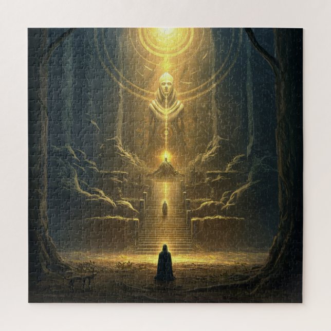 Ancient Beings From the Future Visit Their Temple Jigsaw Puzzle (Vertical)