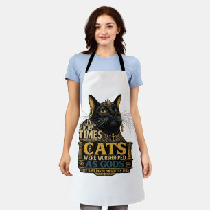 Ancient Black Cat Attitude Apron