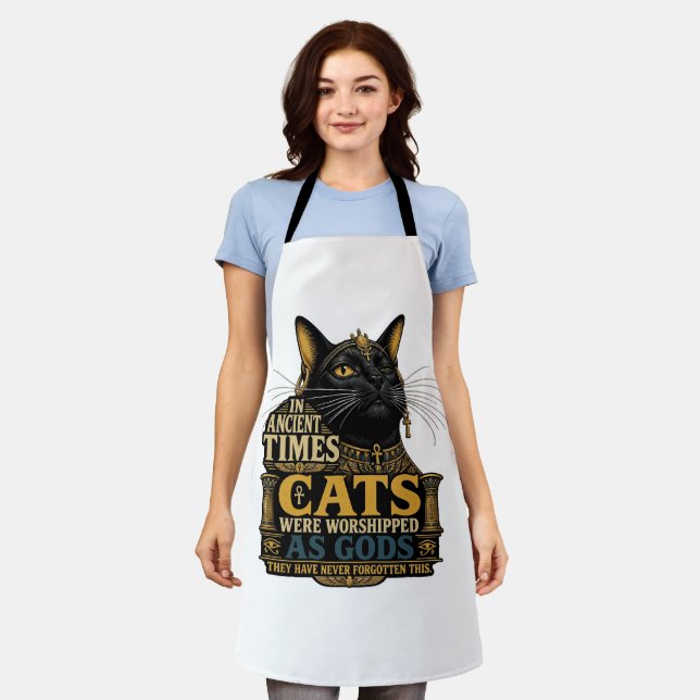 Ancient Black Cat Attitude Apron (Worn)