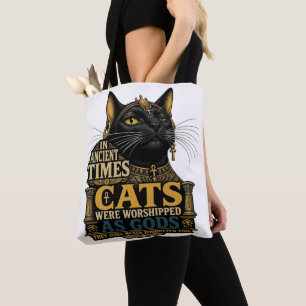 Ancient Black Cat Attitude Tote Bag