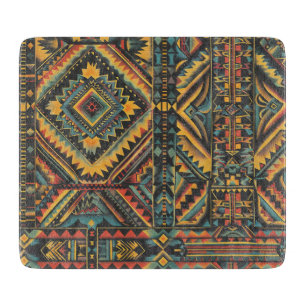 Ancient Blue "Centuries-Old Geometric Elegance" Gl Cutting Board