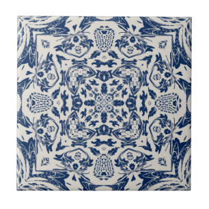 ancient blue pattern ceramic tile