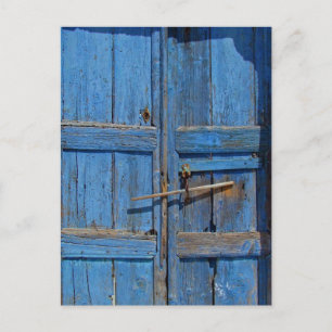 Ancient Blue Weathered Doorway Urbex Postcard