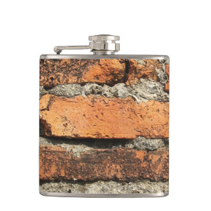 Ancient Brick Wall Hip Flask