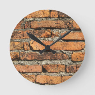 Ancient Brick Wall Round Clock