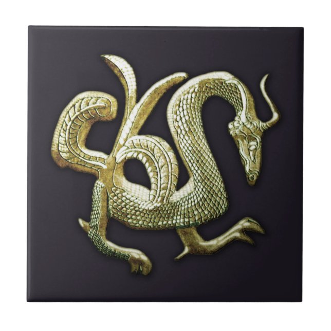 Ancient bronze chinese dragon tile (Front)