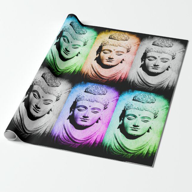 Ancient Buddha Multi Coloured & Shakyamuni Wrapping Paper (Unrolled)