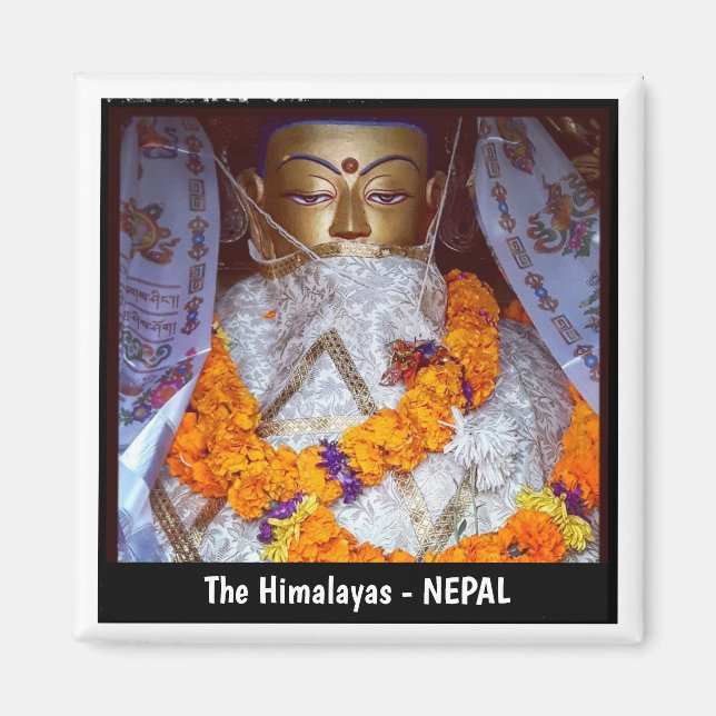 Ancient Buddha, Swayambunath, Kathmandu - Nepal Magnet (Front)