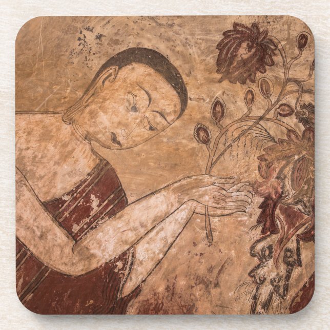 Ancient Buddhist Painting Coaster (Front)