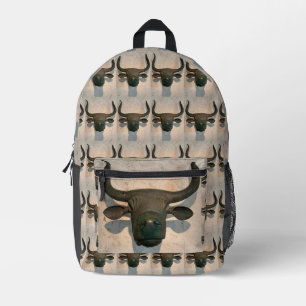 Ancient bull printed backpack