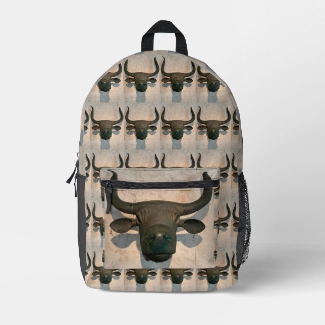 Ancient bull printed backpack (Front)