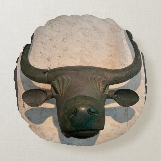 Ancient Bull Round Cushion (Front)