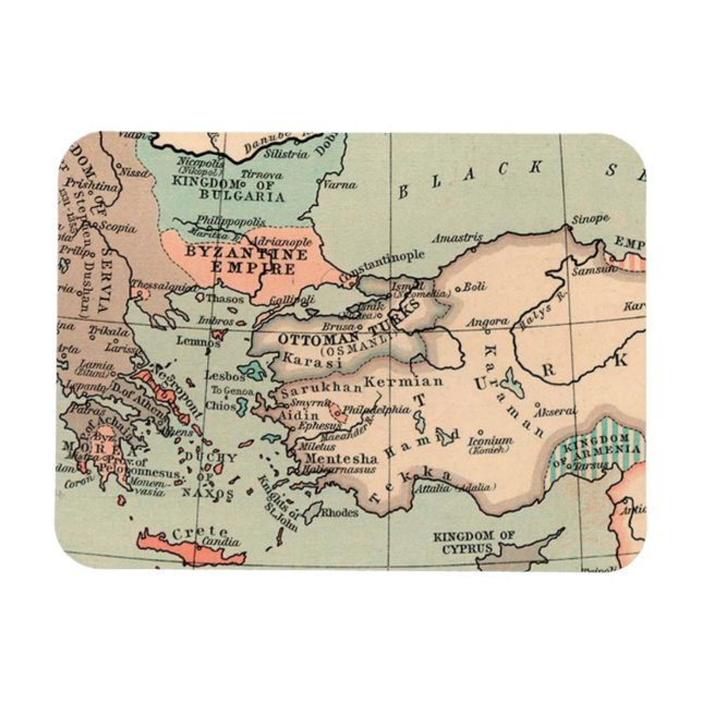 Ancient Byzantine Empire Map Magnet (Horizontal)