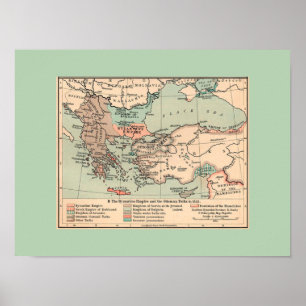 Ancient Byzantine Empire Map Poster