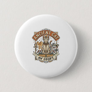 Ancient Cat Of Egypt Cat Ancient Egypt Vintage Vec 6 Cm Round Badge