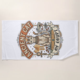 Ancient Cat Of Egypt Cat Ancient Egypt Vintage Vec Beach Towel