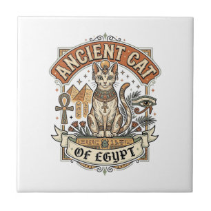 Ancient Cat Of Egypt Cat Ancient Egypt Vintage Vec Ceramic Tile