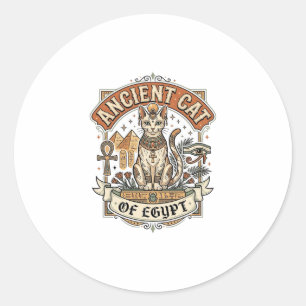 Ancient Cat Of Egypt Cat Ancient Egypt Vintage Vec Classic Round Sticker