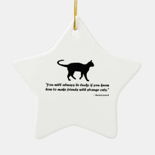 Ancient Cat Proverb Ceramic Tree Decoration