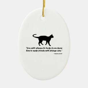 Ancient Cat Proverb Ceramic Tree Decoration