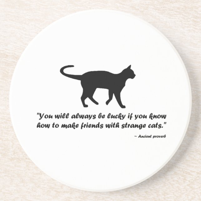 Ancient Cat Proverb Coaster (Front)
