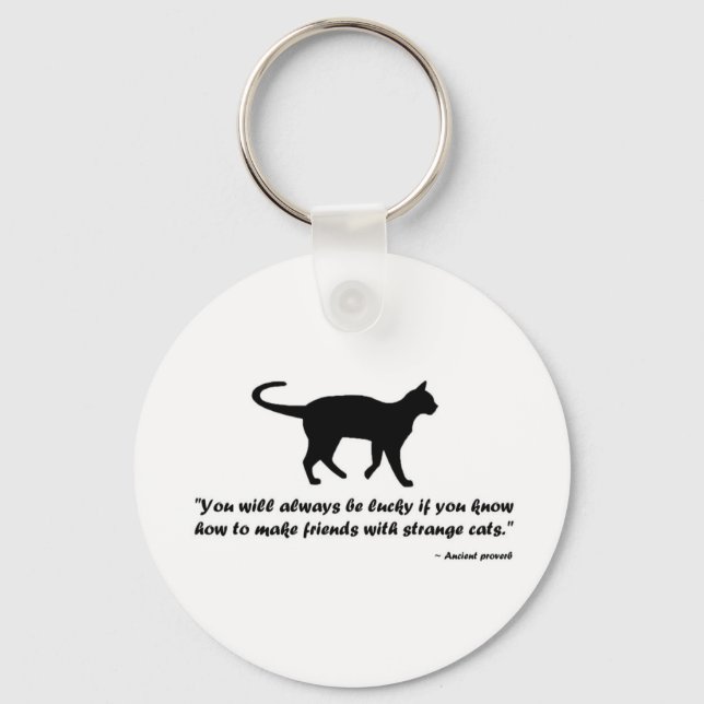 Ancient Cat Proverb Key Ring (Front)