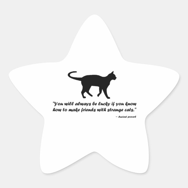 Ancient Cat Proverb Star Sticker (Front)