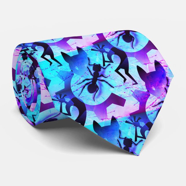 Ancient Cave Symbols in Pop Surrealism Art Tie (Rolled)