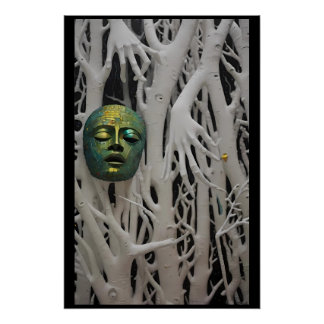 Ancient Celebrity Death Mask Poster