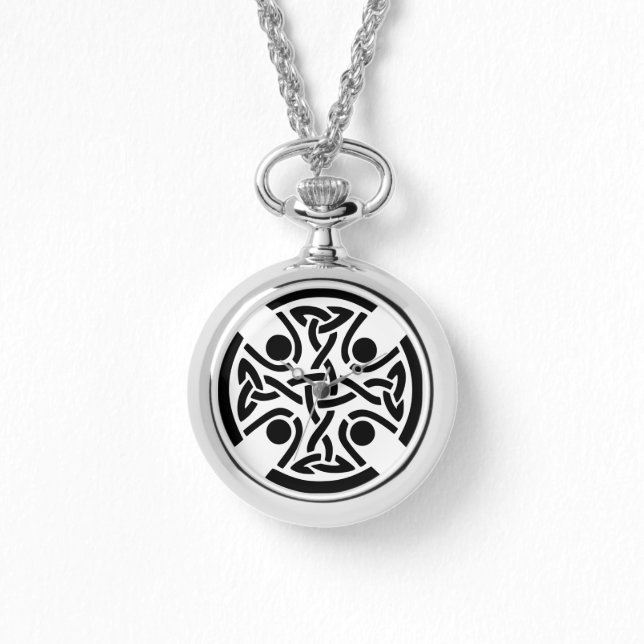 Ancient Celtic Cross Knotwork Fine Art Watch (Front)