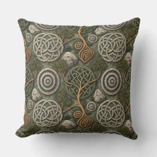 Ancient Celtic Knot & Stone Scottish Pattern Art Cushion