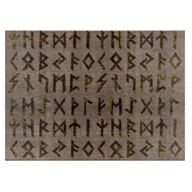 Ancient Celtic Runes  Alphabet pattern Cutting Board (Front)