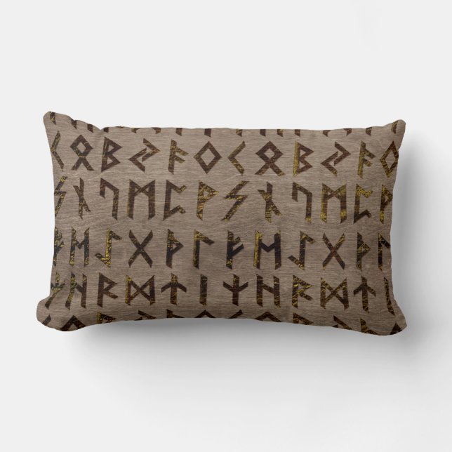 Ancient Celtic Runes  Alphabet pattern Lumbar Cushion (Front)