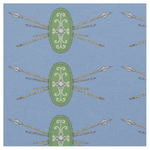 Ancient Celtic Shield and Spears Fabric