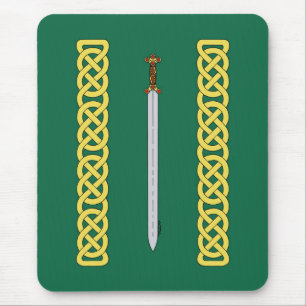 Ancient Celtic Sword and Knotwork Mouse Pad
