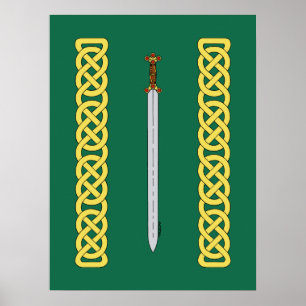 Ancient Celtic Sword and Knotwork Poster