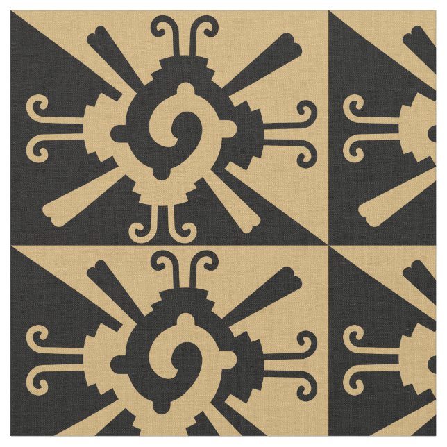 Ancient Central American Design Pattern Fabric (Close Up)