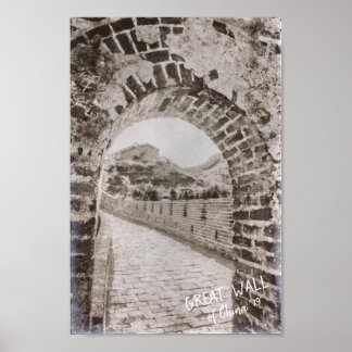 Ancient China The Great Wall Defence Scenery Old Poster