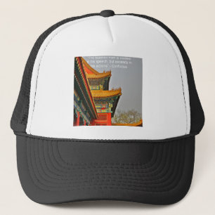 Ancient Chinese Architecture Confucius Quote Gift Trucker Hat